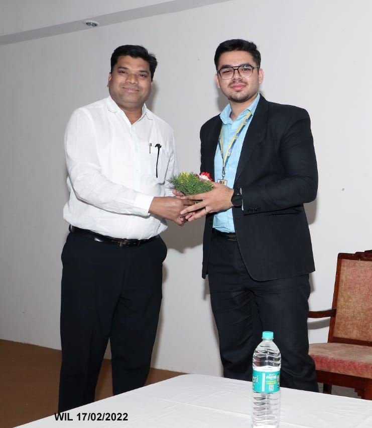 Felicitation in the hands of Mr. Shirsath, Admin Incharge, Walchandnagar Industries